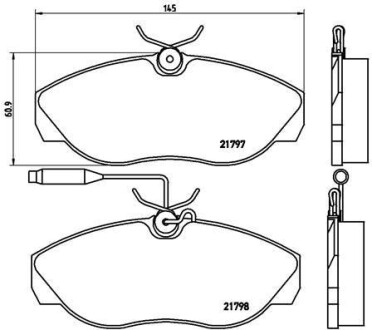 Комплект тормозных колодок, дисковый тормоз - BREMBO P 23 068