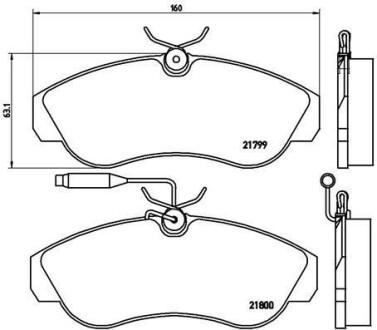 Комплект тормозных колодок, дисковый тормоз - BREMBO P 23 069