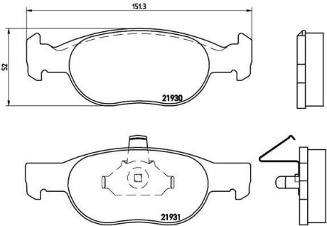 Комплект тормозных колодок, дисковый тормоз - BREMBO P 23 073