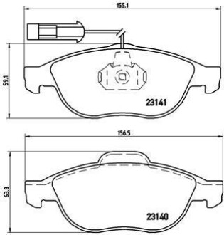 Комплект тормозных колодок, дисковый тормоз - BREMBO P 23 075