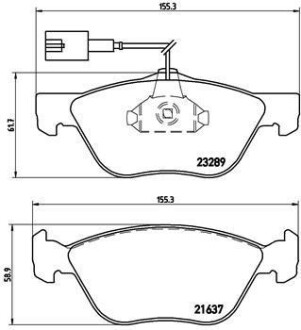 Комплект тормозных колодок, дисковый тормоз - (0009950637, 71713143, 77362222) BREMBO P 23 077