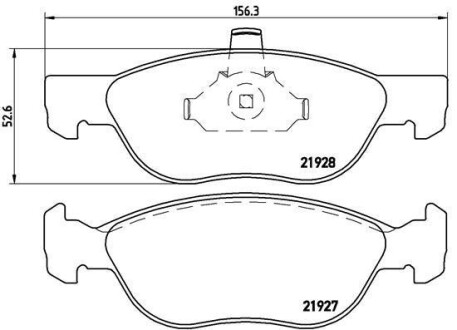 Комплект тормозных колодок, дисковый тормоз - BREMBO P 23 081