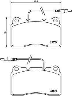 Комплект тормозных колодок, дисковый тормоз - (8671016684, 8660004721, 425460) BREMBO P 23 082