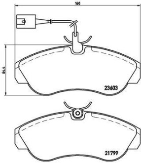 Комплект тормозных колодок, дисковый тормоз - BREMBO P 23 084