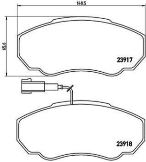 Комплект тормозных колодок, дисковый тормоз - BREMBO P 23 091