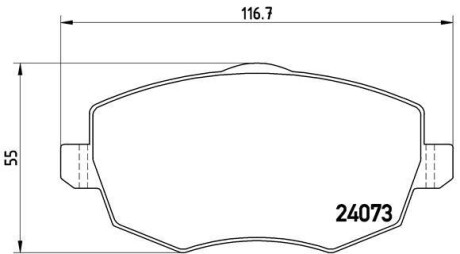 Комплект тормозных колодок, дисковый тормоз - (71752991, 71754804, 77362359) BREMBO P 23 095