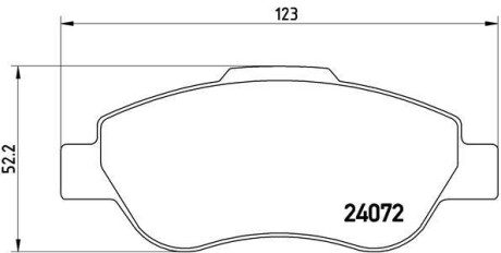 Комплект тормозных колодок, дисковый тормоз - BREMBO P 23 097