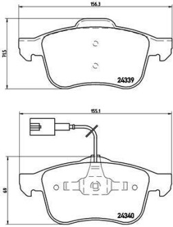 Комплект тормозных колодок, дисковый тормоз - BREMBO P 23 103