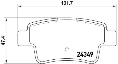 Комплект тормозных колодок, дисковый тормоз - BREMBO P 23 104