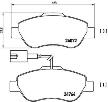 Комплект тормозных колодок, дисковый тормоз - BREMBO P 23 107