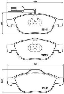 Комплект тормозных колодок, дисковый тормоз - (77362225, 71748390, 77362251) BREMBO P 23 114