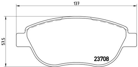 Комплект тормозных колодок, дисковый тормоз - BREMBO P 23 119