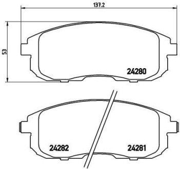 Комплект тормозных колодок, дисковый тормоз - BREMBO P 23 126