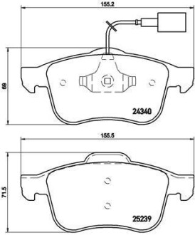 Комплект тормозных колодок, дисковый тормоз - (77367959, 77365354, 71772218) BREMBO P 23 132