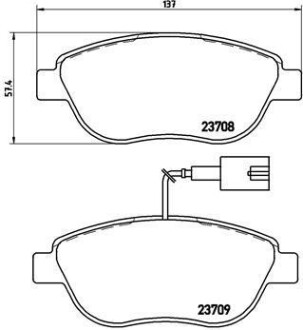 Комплект тормозных колодок, дисковый тормоз - BREMBO P 23 137