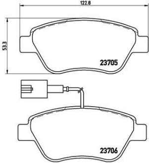 Комплект тормозных колодок, дисковый тормоз - BREMBO P 23 141