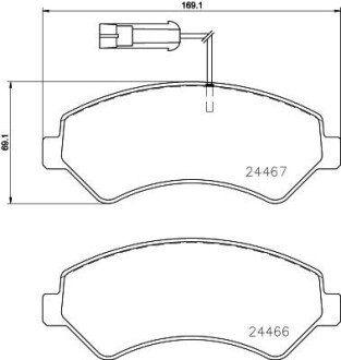 P23161_колодки дисковые передние! \ Fiat Ducato 2.3JTD 14> - BREMBO P23161