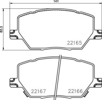 Гальмівні колодки пер. Fiat 500X / Jeep Renegade1.4-2.0 14- - (068263132AA, 068273005AA, 068346917AA) BREMBO P 23 164