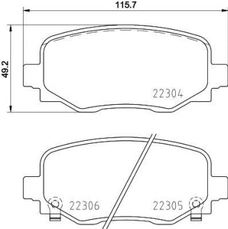 Гальмівні колодки зад. Fiat 500/Jeep Compass/Renegade 14- - (77367145, 77367417, 77368077) BREMBO P 23 177