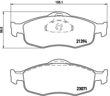 Комплект тормозных колодок, дисковый тормоз - BREMBO P 24 037