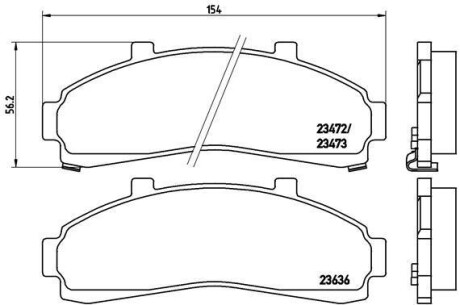 Комплект тормозных колодок, дисковый тормоз - BREMBO P 24 041