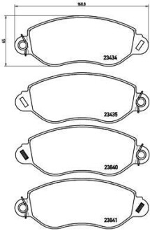 Комплект тормозных колодок, дисковый тормоз - BREMBO P 24 053