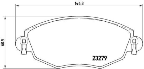 Комплект тормозных колодок, дисковый тормоз - BREMBO P 24 060