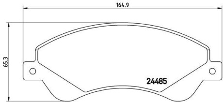 Комплект тормозных колодок, дисковый тормоз - (1721086, ME6C1J2K021BB, 1554523) BREMBO P 24 065 (фото 1)