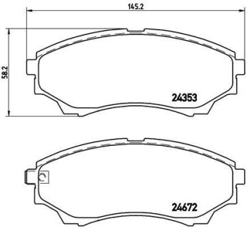 Комплект тормозных колодок, дисковый тормоз - BREMBO P 24 086