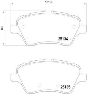 К-т торм. колодок Fr FO B-Max 12-, Tour/Tr Courier - (1785193, 1860476, 1848532) BREMBO P24151 (фото 1)