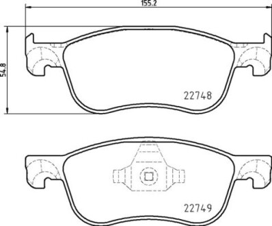 Колодки тормозные дисковые перед. ford fiesta vii 05/17-> - (2095060, 2095160, 2279460) BREMBO P24210