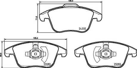 Колодки тормозные дисковые передние ford mondeo v hatchback (ce) 09/14 - BREMBO P24211