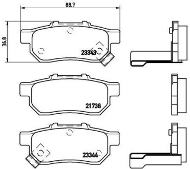 Комплект тормозных колодок, дисковый тормоз - BREMBO P 28 025