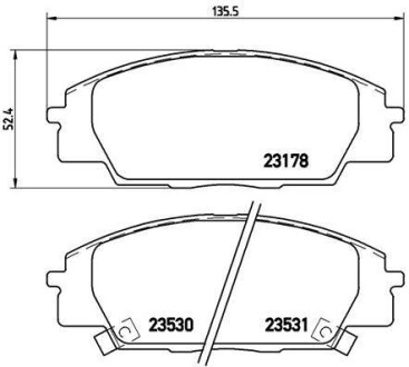 Комплект тормозных колодок, дисковый тормоз - BREMBO P 28 032