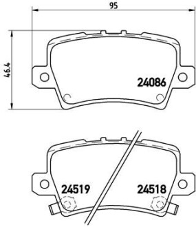 Комплект тормозных колодок, дисковый тормоз - BREMBO P 28 038