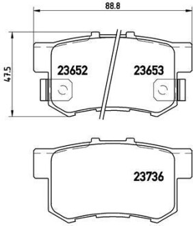 Комплект тормозных колодок, дисковый тормоз - BREMBO P 28 039