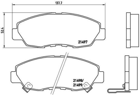 Комплект тормозных колодок, дисковый тормоз - BREMBO P 28 042