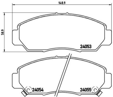 Комплект тормозных колодок, дисковый тормоз - BREMBO P 28 047