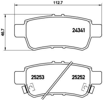 Комплект тормозных колодок, дисковый тормоз - (43022SHJA00) BREMBO P 28 062