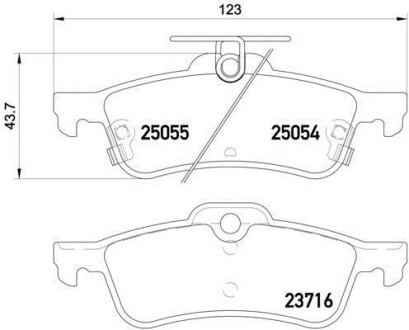 Комплект тормозных колодок - BREMBO P28070