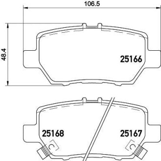 P28078_колодки дисковые задние! \ Honda Legend 04> - (43022SJAE01, 43022SJAE00, 43022SJAJ00) BREMBO P28078