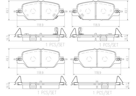 Klocki hamulcowe tyl - (43022THAH00, 43022TLAA00, 43022TLAA11) BREMBO P 28 097