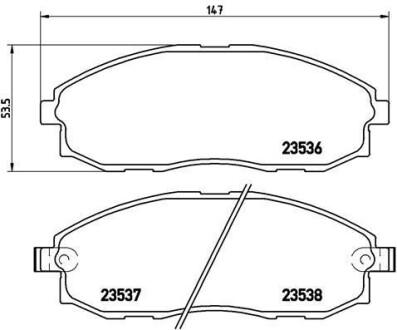 Комплект тормозных колодок, дисковый тормоз - BREMBO P 30 010