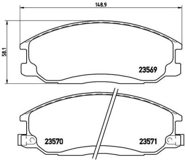 Комплект тормозных колодок, дисковый тормоз - BREMBO P 30 013