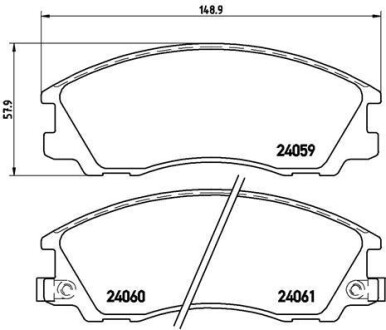 Комплект тормозных колодок, дисковый тормоз - (58101H1A10, 58101H1A00) BREMBO P 30 017 (фото 1)