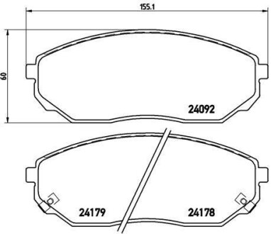 Комплект тормозных колодок, дисковый тормоз - BREMBO P 30 019