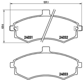 Комплект тормозных колодок, дисковый тормоз - BREMBO P 30 020