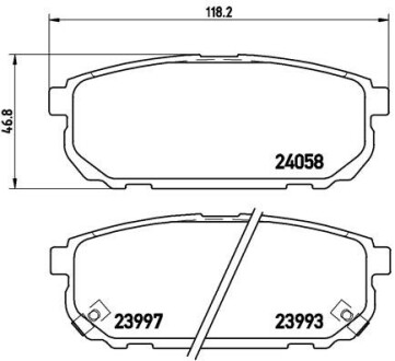 Комплект тормозных колодок, дисковый тормоз - BREMBO P 30 023