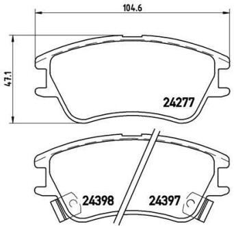 Комплект тормозных колодок, дисковый тормоз - (5810102A10) BREMBO P 30 027