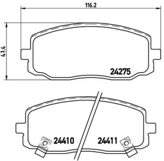 Комплект тормозных колодок, дисковый тормоз - BREMBO P 30 032